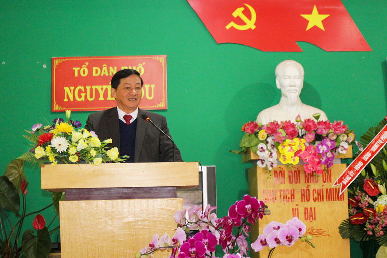 Bí thư Tỉnh ủy, Chủ tịch HĐND tỉnh Lâm Đồng Trần Đức Quận tham dự ngày hội Đại đoàn kết cùng Nhân dân Tổ dân phố Nguyễn Du và phát biểu chỉ đạo