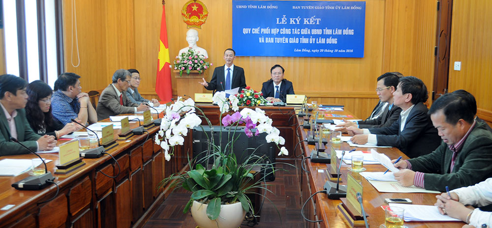 Ký kết quy chế phối hợp công tác giữa Ban Tuyên giáo Tỉnh ủy và UBND tỉnh