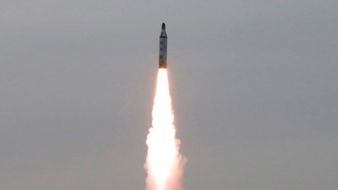 Một vụ phóng tên lửa của Triều Tiên. (Nguồn; Reuters)