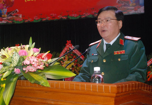 Trung tướng, PGS, TS Hoàng Văn Minh - Giám đốc Học viện Lục quân phát biểu tại Lễ Khai giảng