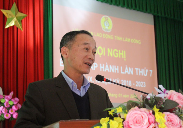 Đồng chí Trần Văn Hiệp – Phó Bí thư Tỉnh ủy dự và phát biểu tại hội nghị