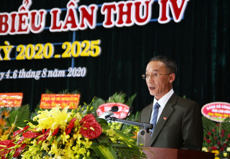 Đồng chí Trần Văn Hiệp – Phó Bí thư Tỉnh ủy Lâm Đồng phát biểu chỉ đạo Đại hội 