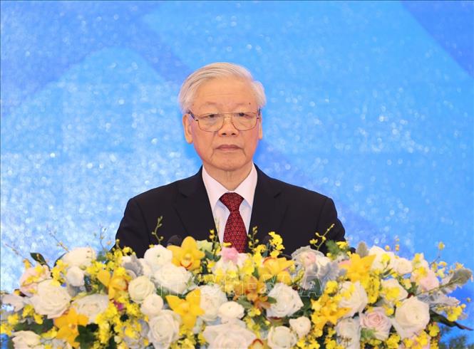 Tổng Bí thư, Chủ tịch nước Nguyễn Phú Trọng phát biểu chào mừng tại Lễ khai mạc. 