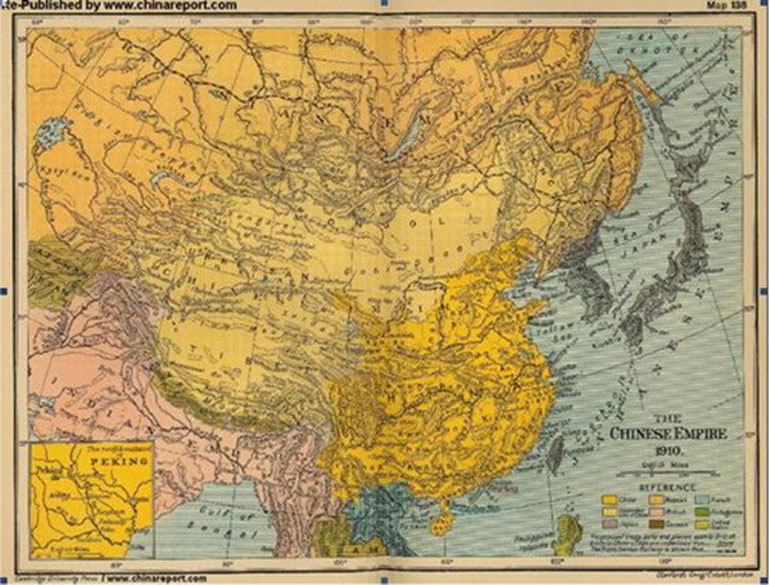 Bản đồ Trung Quốc năm 1910 không có Hoàng Sa và Trường Sa