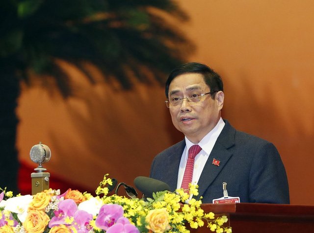 Trưởng Ban Tổ chức Trung ương Phạm Minh Chính thay mặt Đoàn Chủ tịch điều hành phiên thảo luận