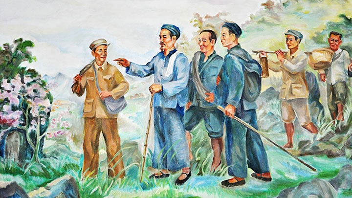 Bác Hồ về nước (28/1/1941). Tranh vẽ: Nhandan.com.vn
