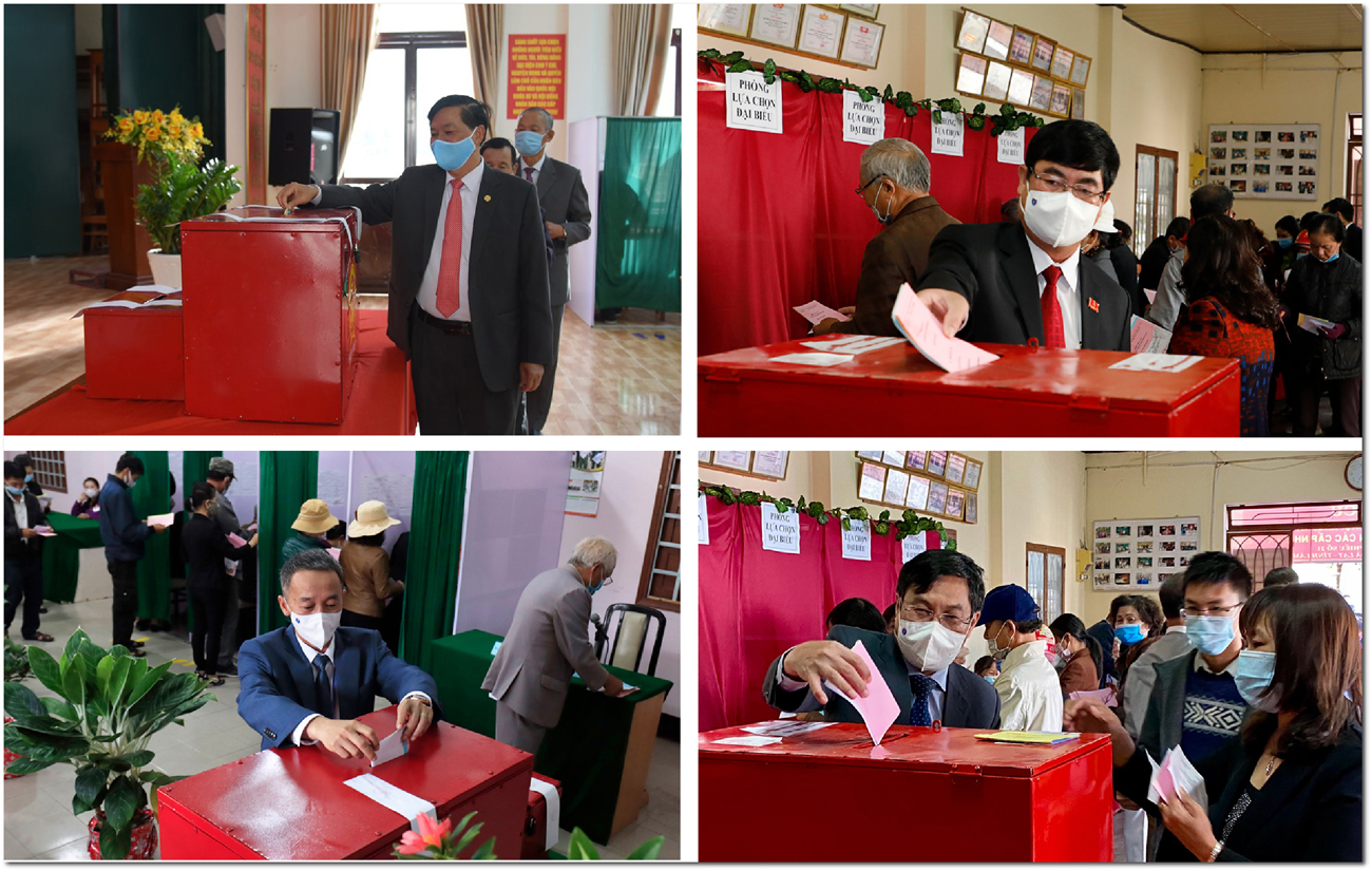 Lãnh đạo tỉnh Lâm Đồng tham gia bỏ phiếu tại nơi cư trú từ rất sớm, sau đó đến các khu vực bỏ phiếu tại 12 huyện, thành trong tỉnh để kiểm tra công tác tổ chức bầu cử