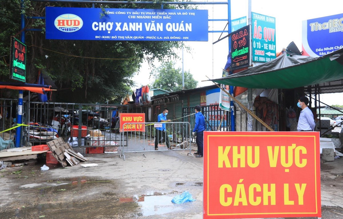 Chợ Xanh Văn Quán (quận Hà Đông) tạm thời bị phong tỏa