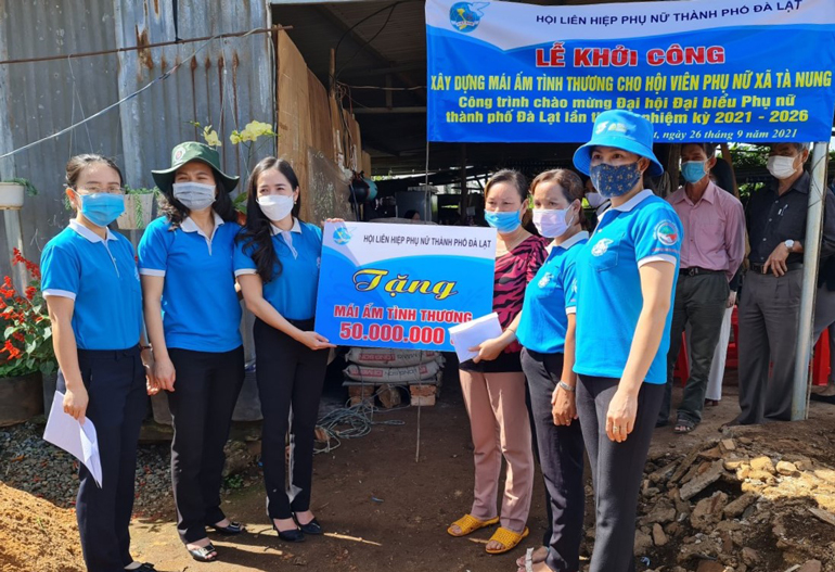 Hội Phụ nữ TP Đà Lạt khởi công xây dựng mái ấm tình thương cho hội viên nghèo tại xã Tà Nung (TP Đà Lạt) 
