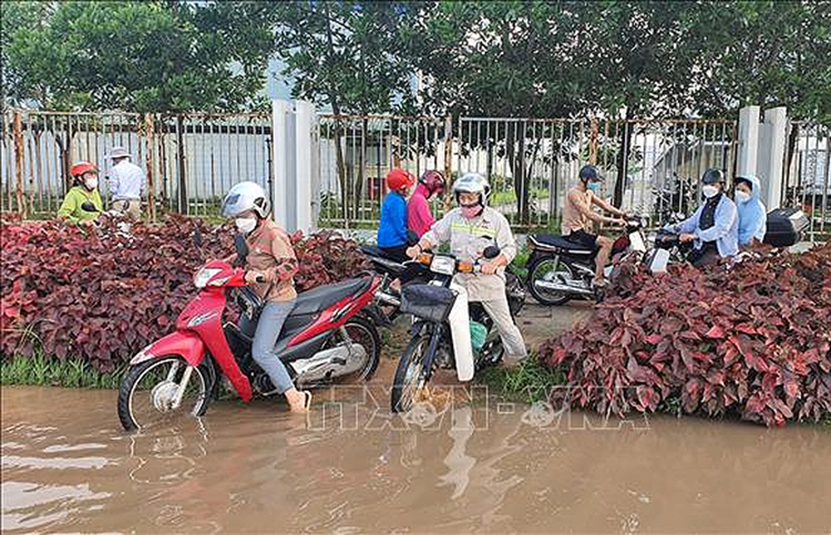Đường giao thông huyện Bình Xuyên (Vinh Phúc) bị mưa lũ gây ngập
