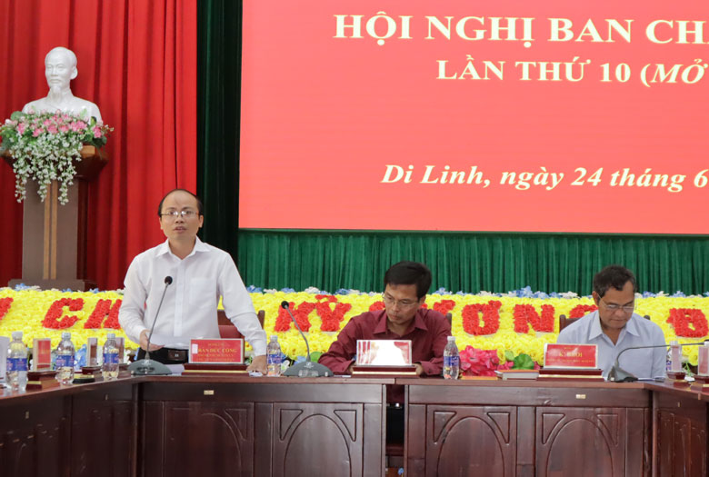 Thường trực Huyện ủy Di Linh chủ trì hội nghị
