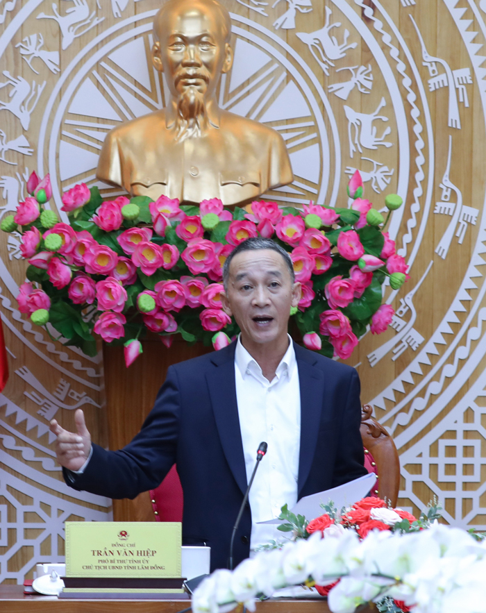 Chủ tịch UBND tỉnh Lâm Đồng Trần Văn Hiệp phát biểu chỉ đạo tại Hội nghị